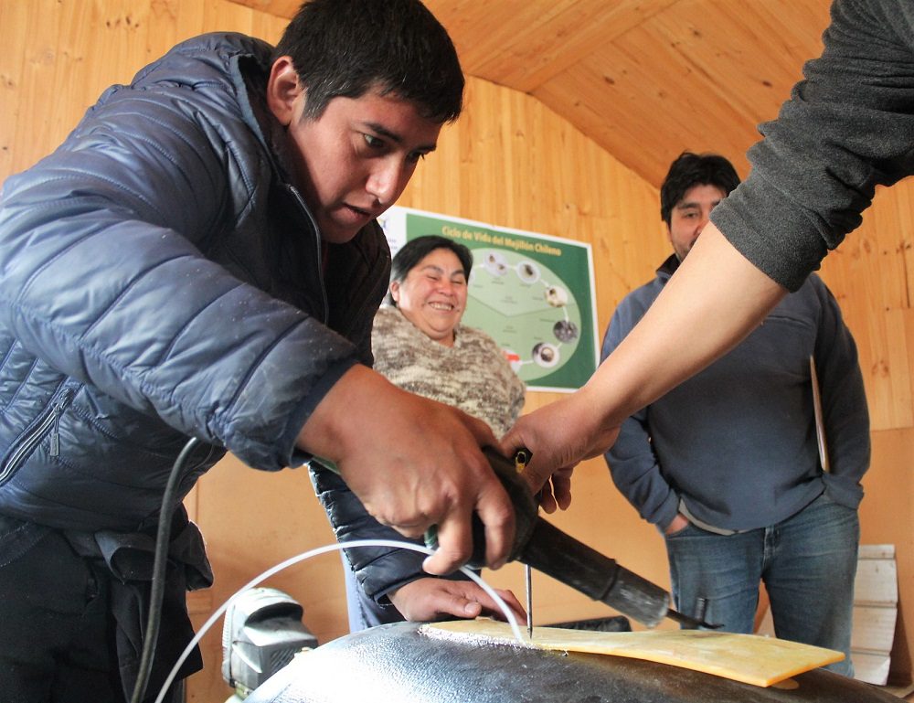 Quellón: mitilicultores de Yaldad aprendieron a soldar en plástico